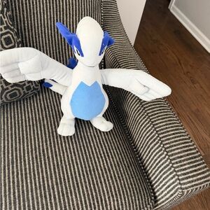 Blue and White Stuffed Animal Toy